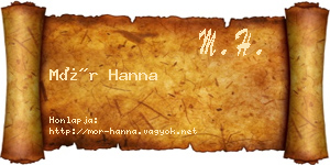Mór Hanna névjegykártya